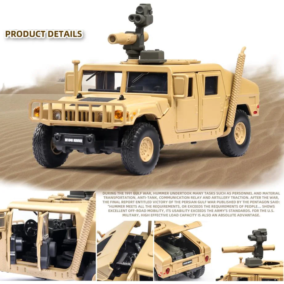 Лидер продаж литая модель автомобиля 1:32 в масштабе военный внедорожник Hummer M1046