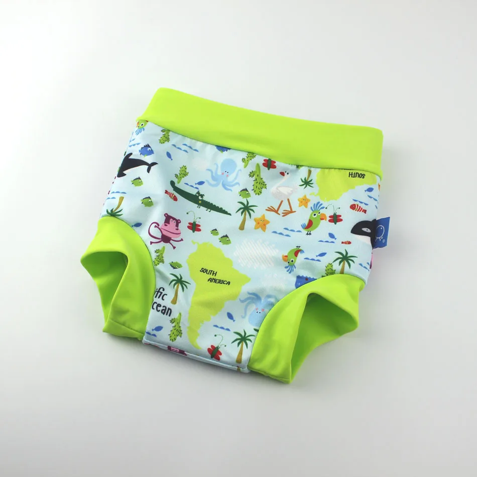 6 Baby Boys Girls Cartoon Printed Swim Diapers Infant Children Leakproof Swimming Nappies Newborn Baby High Waist Swimming Trunks - Цвет: 6