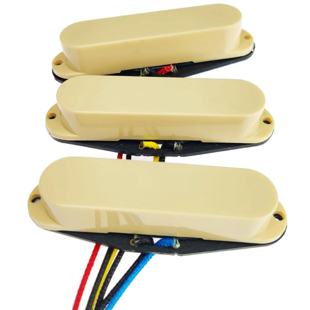 Premium Electric Guitar Pickups Humbucker Single Coil Pickup Set 6 Strings Beige | Спорт и развлечения