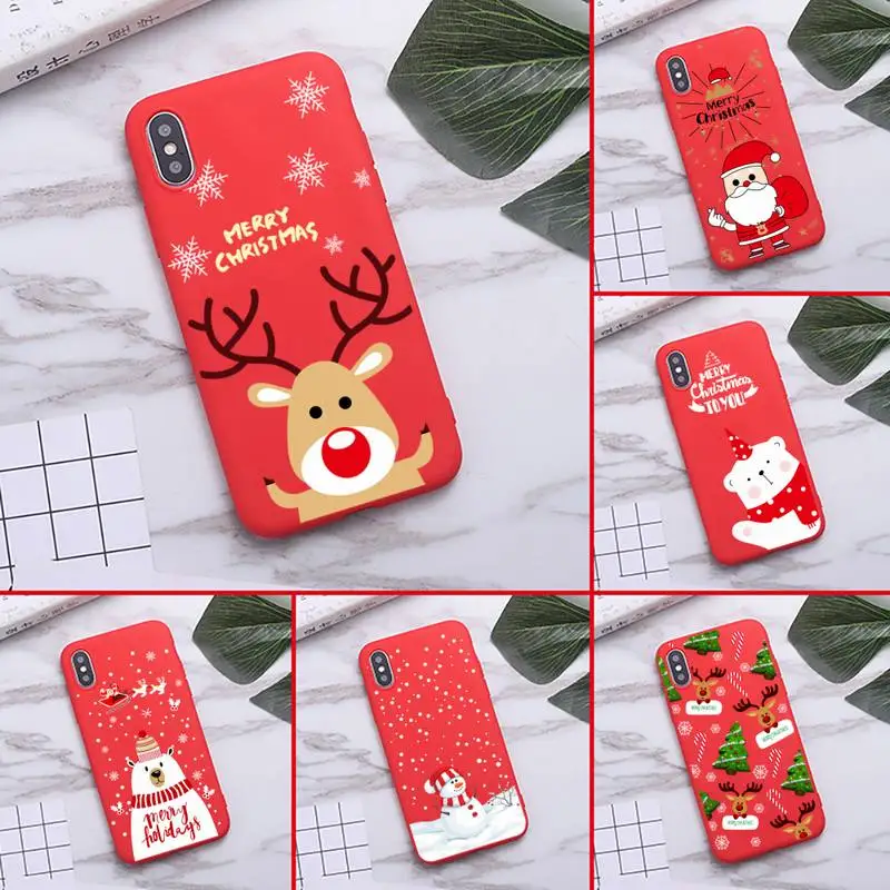 Рождественский мультяшный чехол с оленем для телефона iPhone XS MAX 11 Pro X XR 7 8 6 Plus