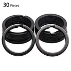 Плоские кольца для ключей, металлическое разрезное кольцо, держатель для ключей, круглое кольцо для дома, автомобильных ключей, Паракорд, аксессуары, черный, 30 шт.