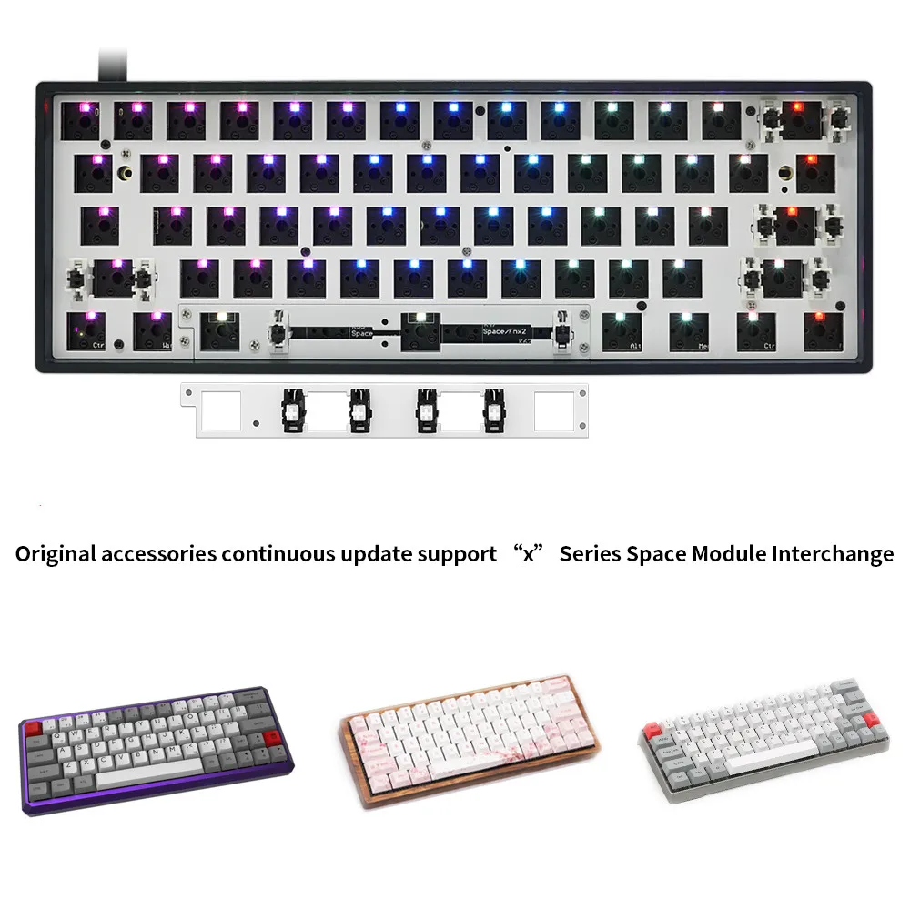 GK61X Mechanical Keyboard DIY Kit Hotswap GK61 Upgrade Version 60% Compatible Cherry MX Gateron Kailh Switches | Компьютеры и офис