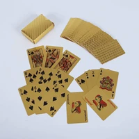 new 24k gold playing cards poker game deck gold foil poker set plastic magic card waterproof cards magic jugando a las cartas