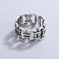 bohemian fashion geometry hollow chain ring silver plated open index finger ring charm women hip hop party jewelry birthday gift