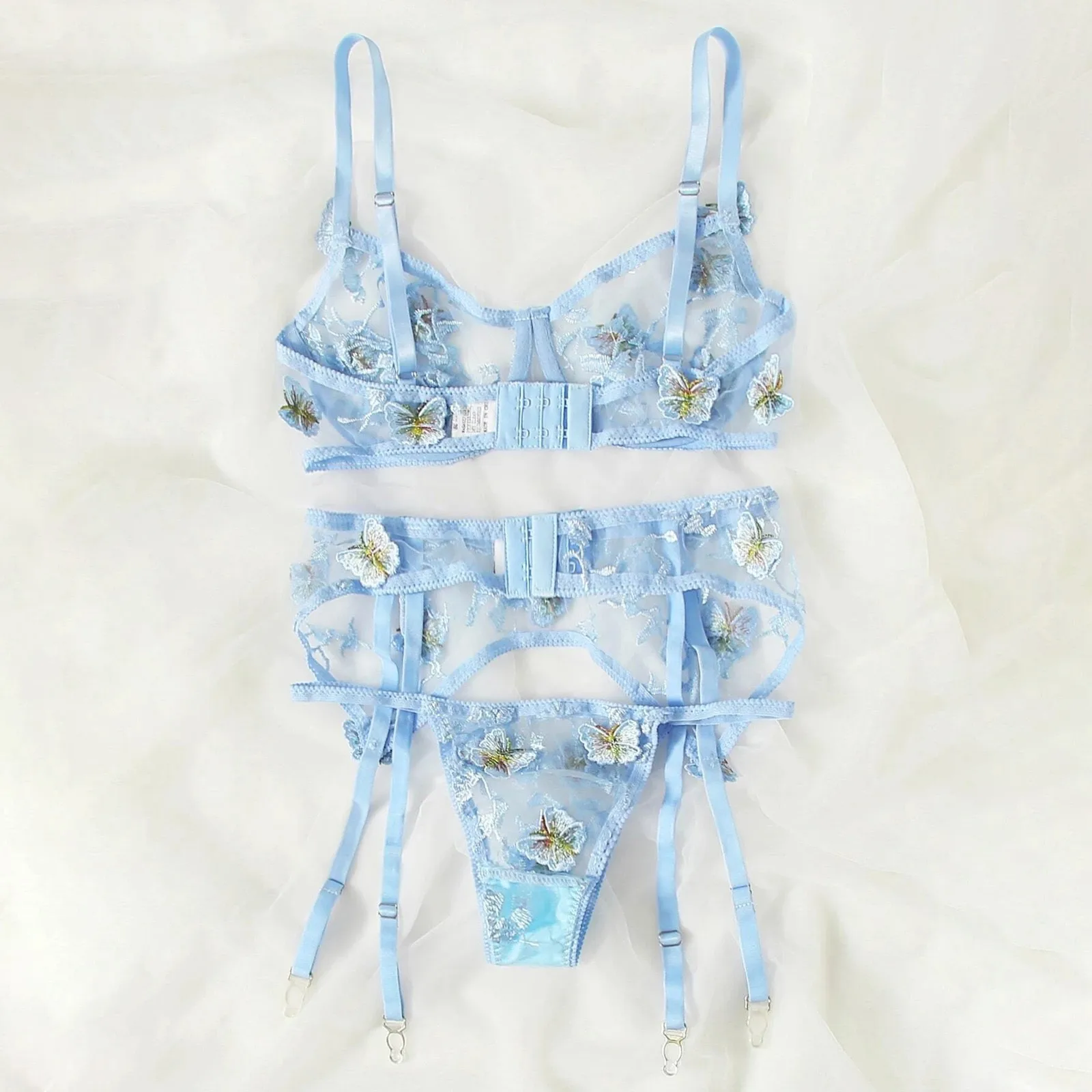 Сексуальное женское белье набор Для женщин Соблазнительные кружевные голубые