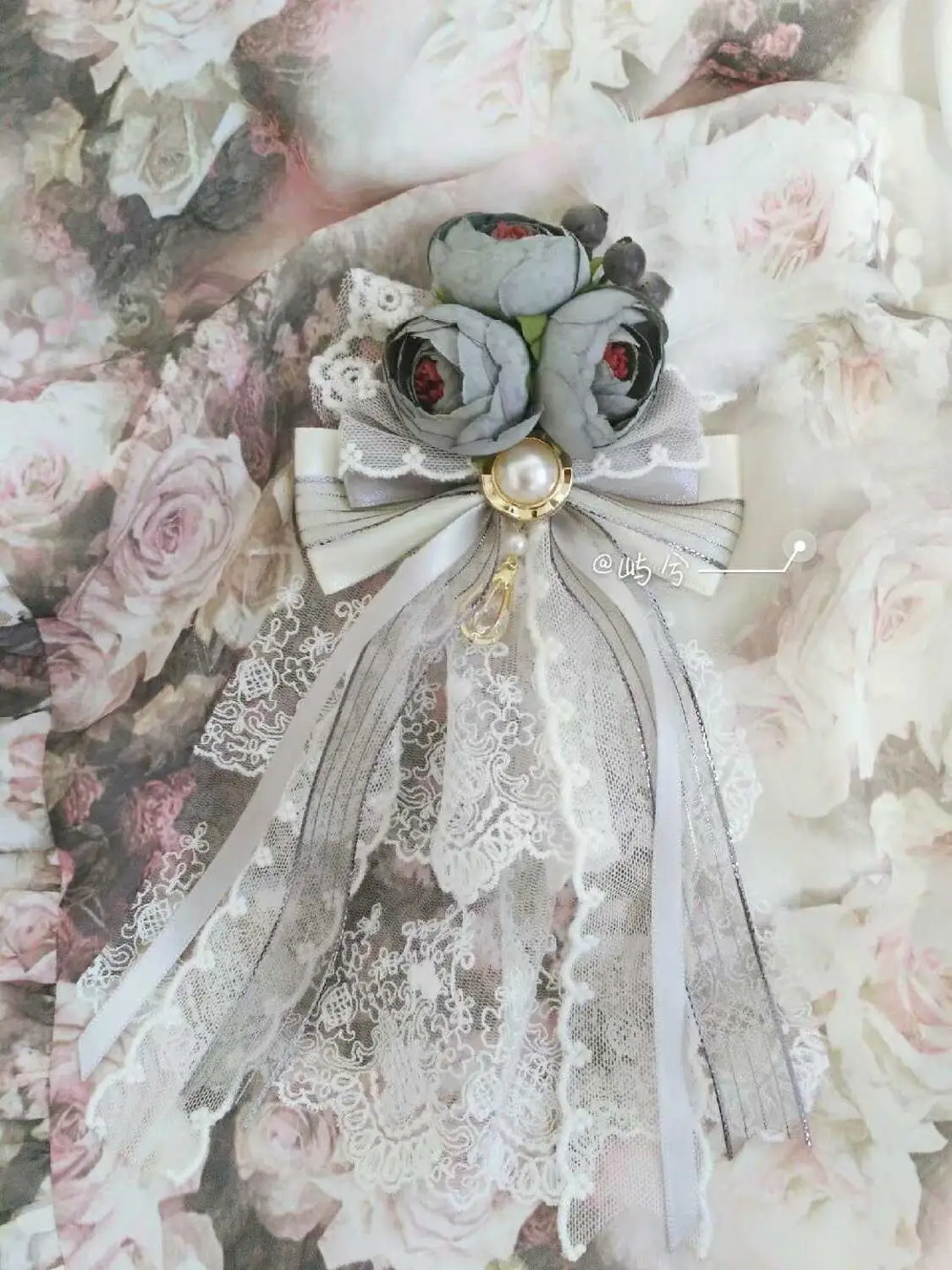 

Mori Girl Sweet Palace Style Lolita Multi-color Headdress Handmade Small Flower Vintage Pill Side Clip Headdress Accessories