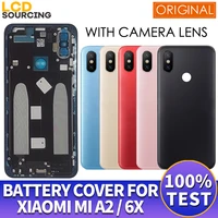 5 99 original battery cover for xiaomi a2 back glass battery housing cover replace camera lens for xiaomi 6x back cover case