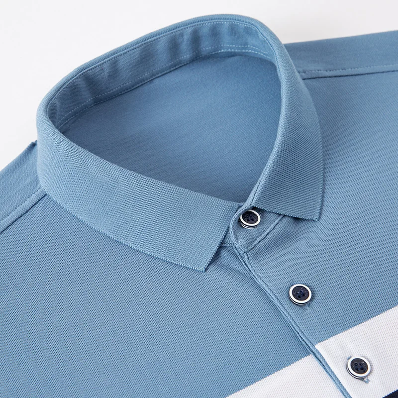 

High quality men's striped short-sleeved polo shirt solid color casual summer clothing YT15682