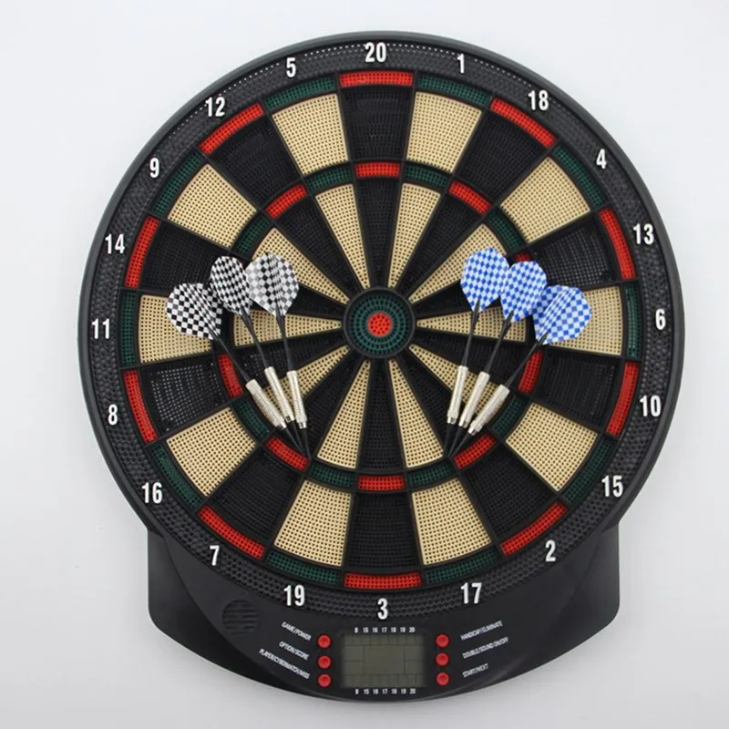 15 Inch Electronic Darts Board Set LCD Display Automatic Score Dart Plate Scoring With Voice 27 Games 6pc Soft | Спорт и развлечения