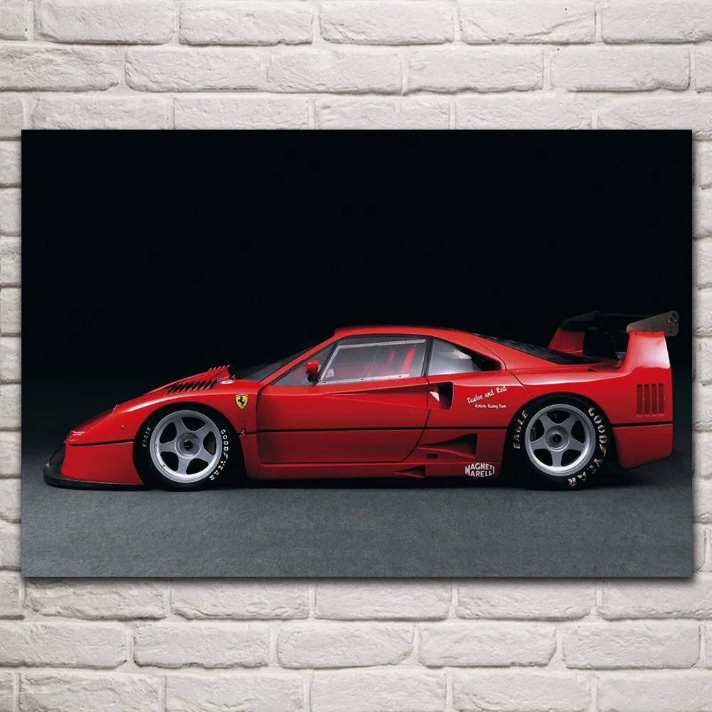 

Красная 1988 F40 Классическая Гоночная машина, регулируемая ткань, фотография, домашнее искусство, украшение для гостиной KQ448