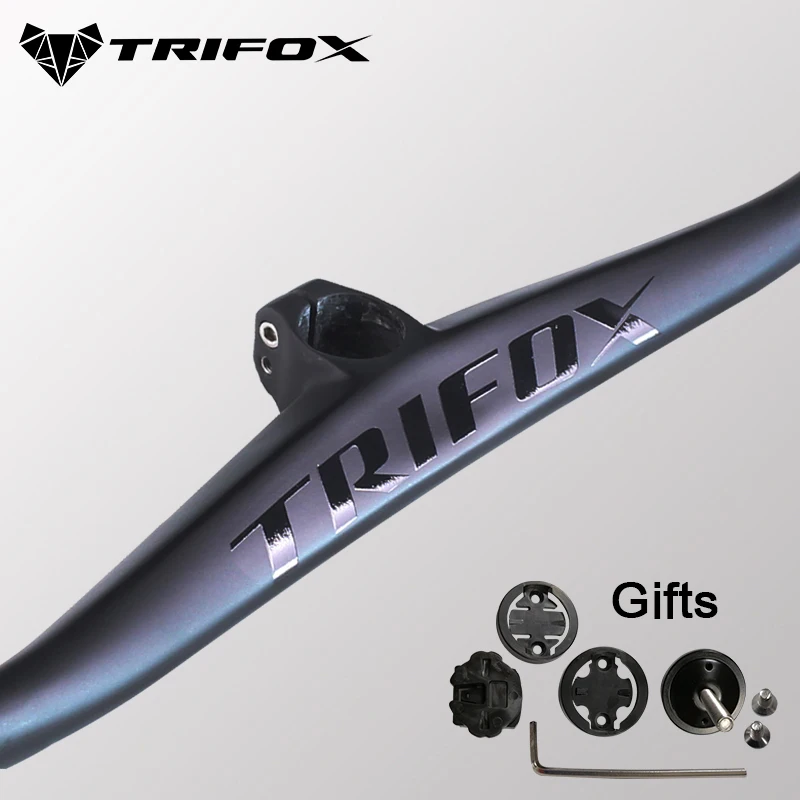 TRIFOX углеродный руль для велосипеда manillar carbono mtb Riser-2 градуса однообразный интегрированный со стержнем черный углеродный руль для велосипеда