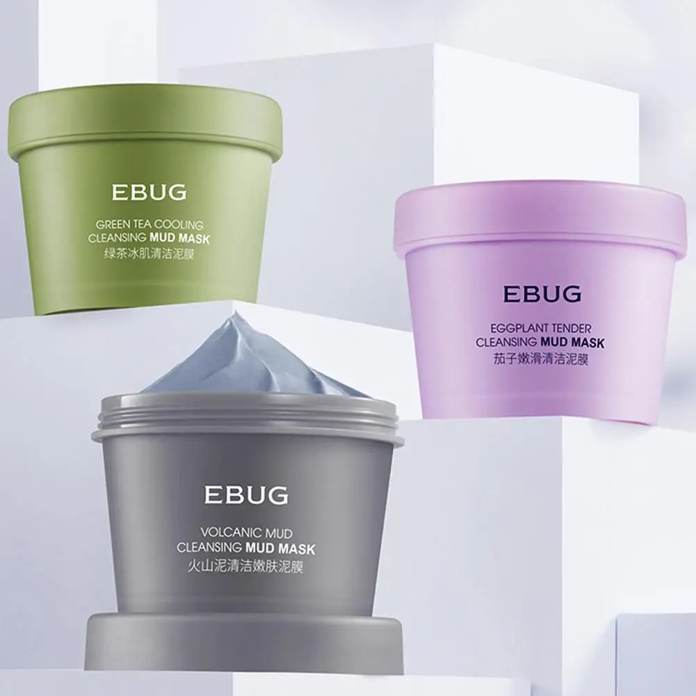 

100g Green Tea Eggplant Mud Deep Cleansing Smear Type Eggplant Cleansing Mud Mask Moisturizing Mask Mud Film