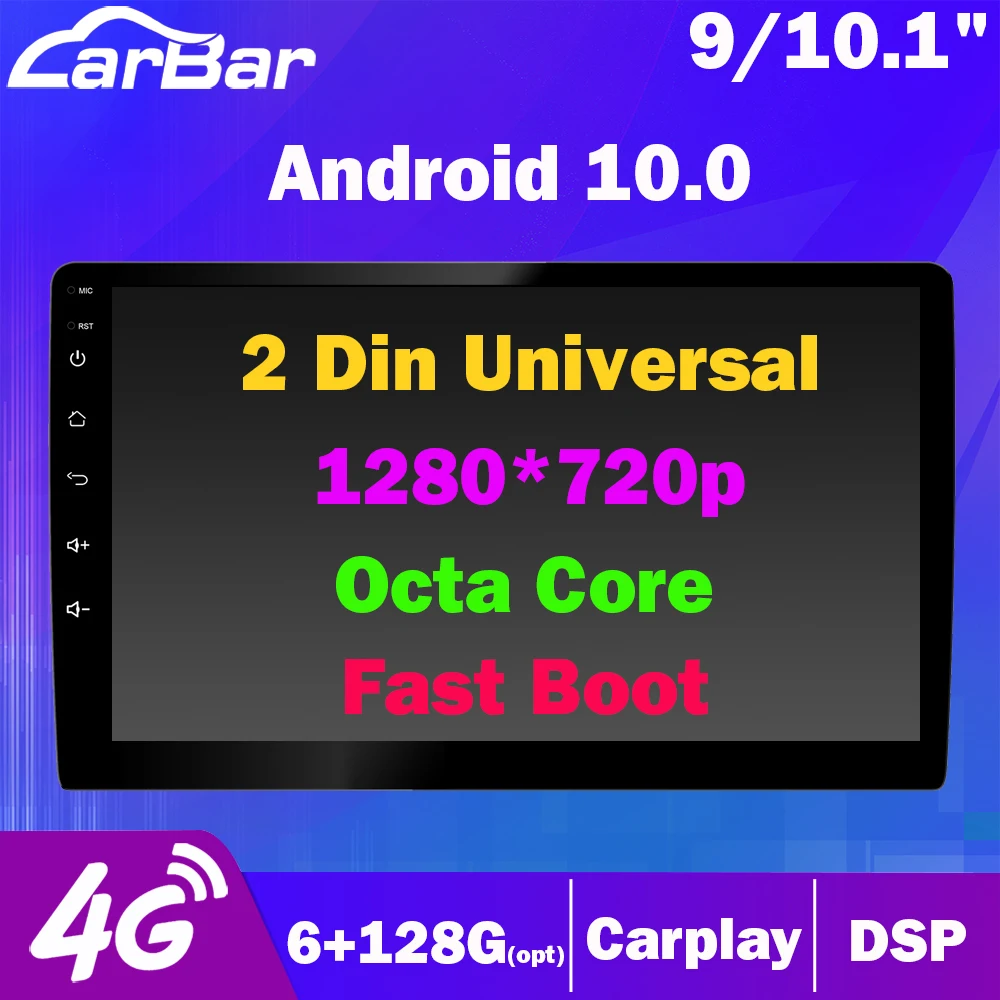 

Universal Two Din Android 10.0 Car DVD GPS Radio Tape Recorder Stereo Multimedia Player Headunit with Carplay DSP 4G Fast Boot