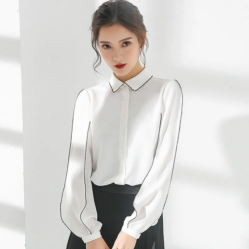 Женская шифоновая блузка с рукавами фонариками|Блузки| |