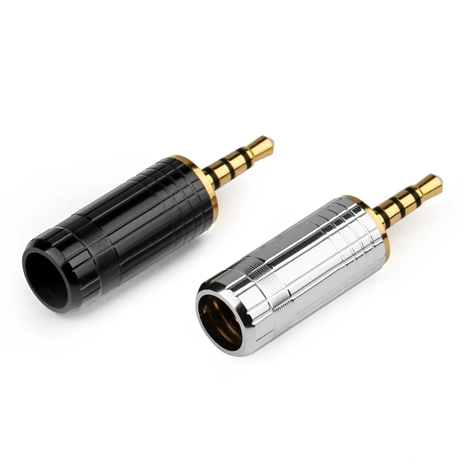 10 шт. 2,5 мм разъем для наушников аудио разъем 4 полюса стерео HiFi наушники Металлические припоя провода линия разъем позолоченный медный адаптер