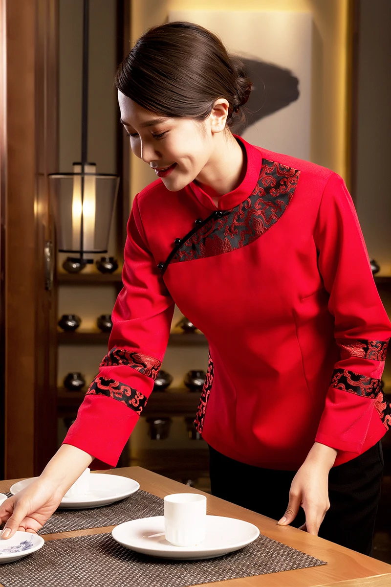 Новый костюм Официанта с длинными рукавами одежда для ресторана и отеля столовой