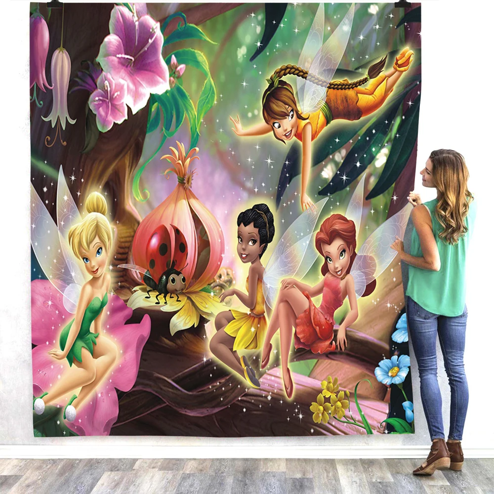 Флисовые одеяла Tinkerbell для девочек украшение спальни с изображением Феи цветов