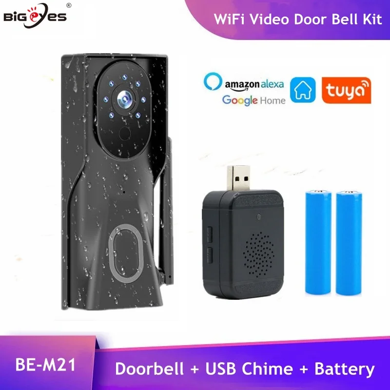 Tuya Smart Home WiFi Video Door Bell Camera Wireless Apartment Video Intercom Google Alexa Video Call Door Viewer Ring Doorbell