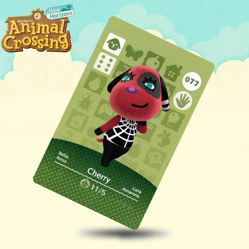 Карта пересечения животных вишневого цвета 077 для игр Switch NS 3DS|Карты контроля