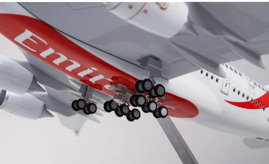 Литья под давлением 45,5 см 1/160 масштабная модель самолета Аэробус A380 Эмирейтс с трёхмерными чертёжами с светильник& колеса Пластик Смола самолет