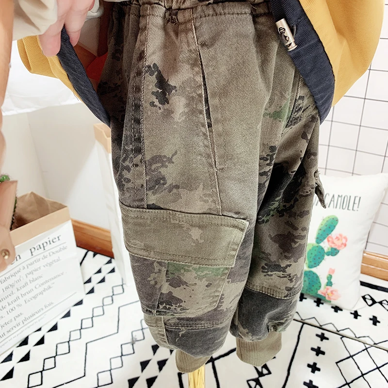 Новинка 135 весенние камуфляжные повседневные брюки для мальчиков 85 2020 см 1 шт.