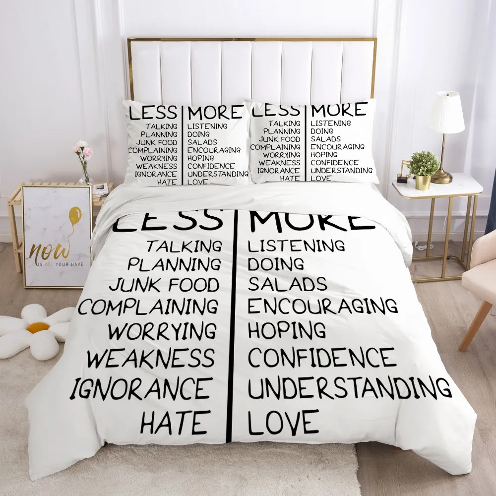 

3D Letter Pattern Custom Duvet Cover Sets Bedding Sets Bedding Bag Pillow Shams Full Twin Single Double Size White Bed Linens