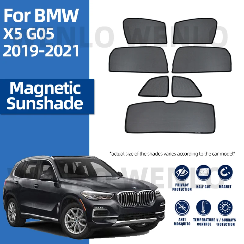 ل BMW X5 G05 2019-2021 سيارة Sunshield نافذة الستار شبكة لمظلة الوقاية من الشمس مخصص ظلة المغناطيسي شبكة مع كليب درع غطاء زجاجي