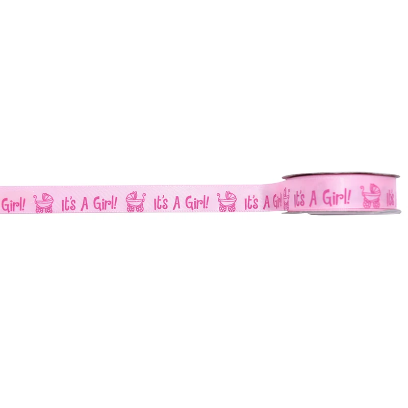 10 ярдов/рулон 15 мм это мальчик его Девочка Grosgrain атласная лента Подарочная