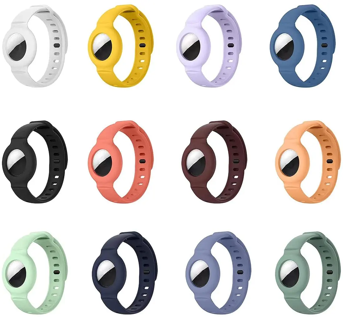 

Soft Silicone Bands+Case for Apple AirTags Strap Anti-Scratch Lightweight Soft Protective Skin Cover Accessories