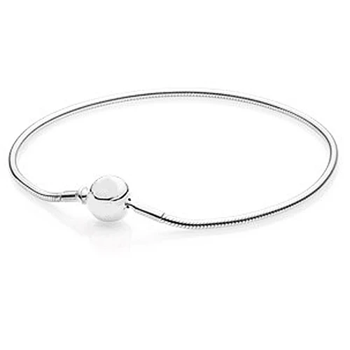 

Fine Jewelry DIY Gifts Small Hole Essence Series Bracelet 100%925 Sterling Silver Round Gold Chain Powder Bracelet For Women