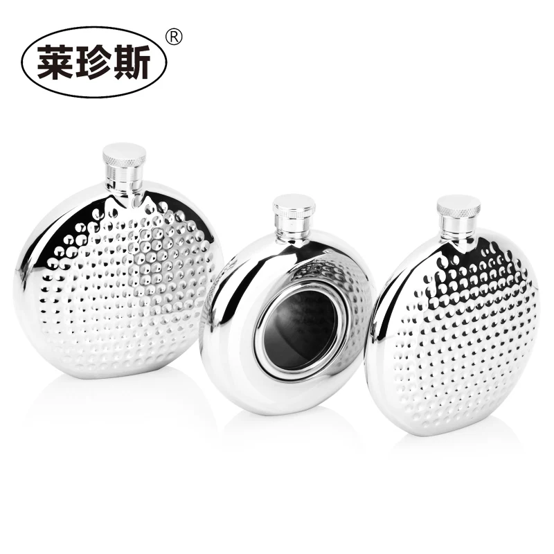 Круглая фляжка из нержавеющей стали 304 портативная круглая мини бутылка для вина