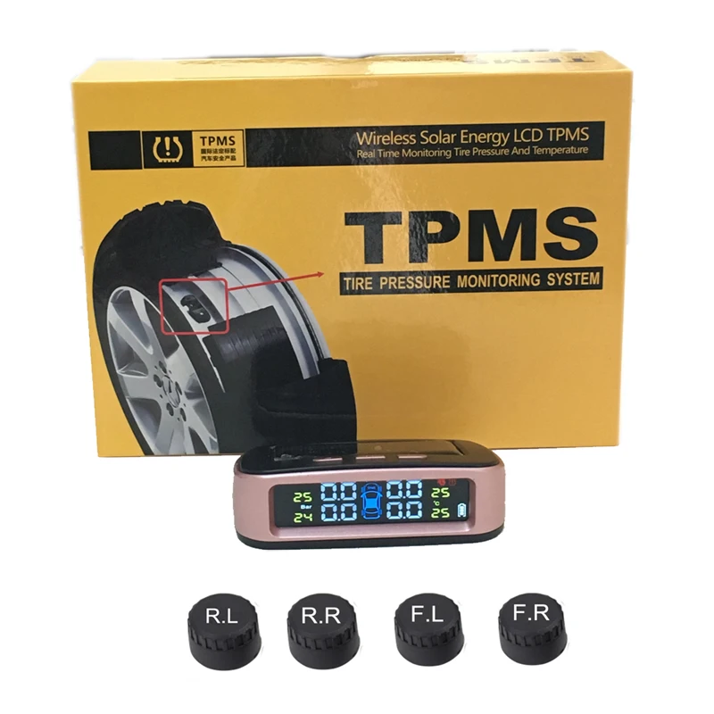 Солнечный TPMS датчик давления в шинах Автомобильный режиме реального времени