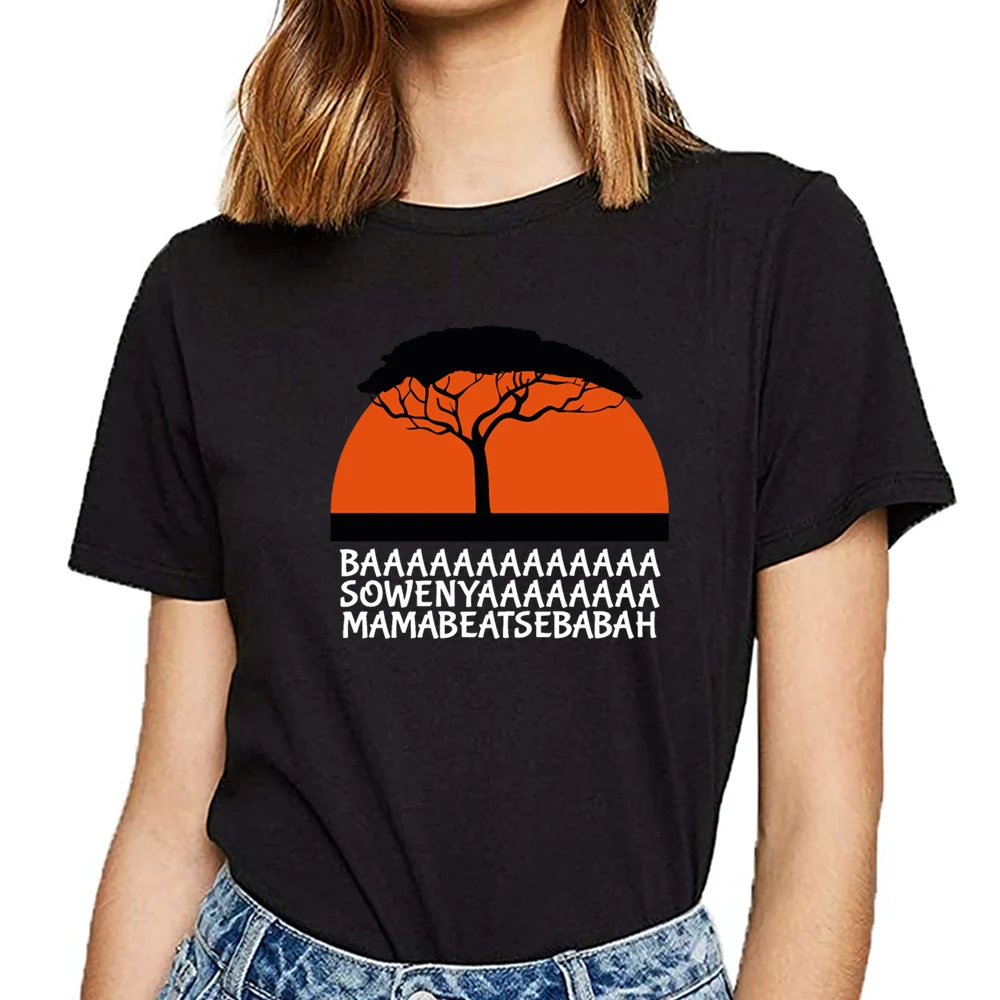

Tops T Shirt Women baaa sowenya mamabeatsebabah funny song quote Kawaii Inscriptions Cotton Female Tshirt