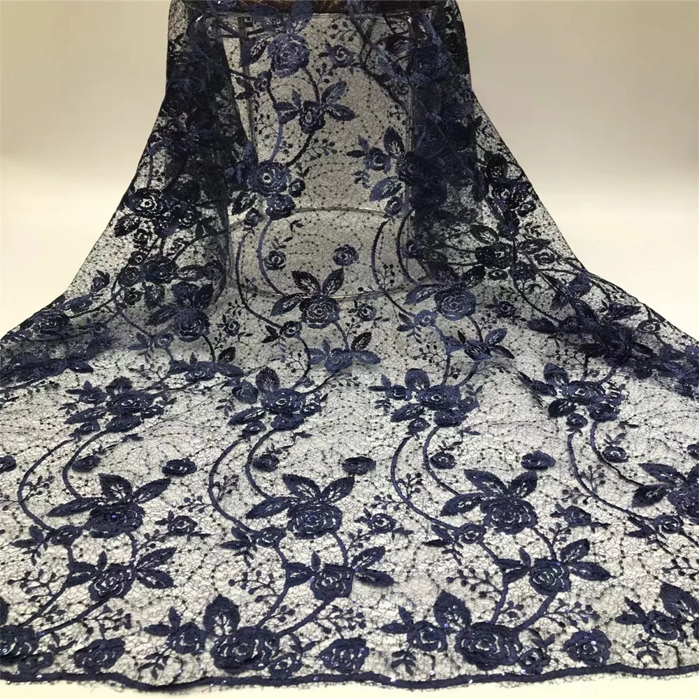 

Beautiful African Special Lace Fabric 2021 High Quality Embroidery With Sequins Laces Nigeria Mesh Fabrics