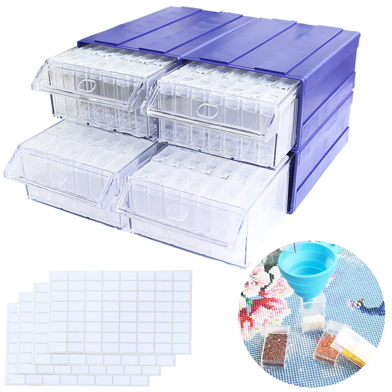 

5D Diamond Painting Beads Storage Container with Detachable Boxes and Individual Grids for Storage Beads Drills Jewelry