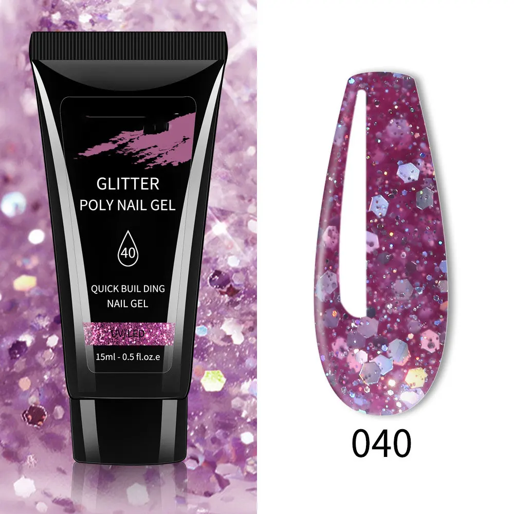 Поликристаллический гель для ногтей УФ-гель наращивания со звездами блестящий