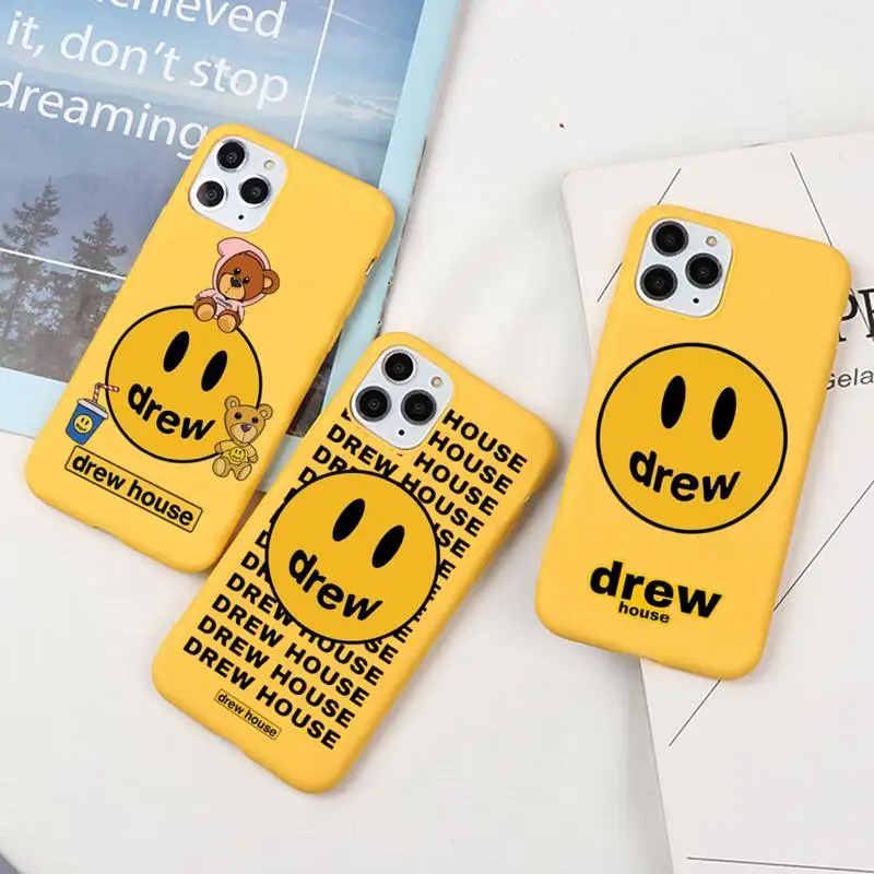 

Justin Bieber drewS Phone Case For iphone 13 12 11 Pro Max Mini XS 8 7 6 6S Plus X SE 2020 XR Candy yellow Silicone cover