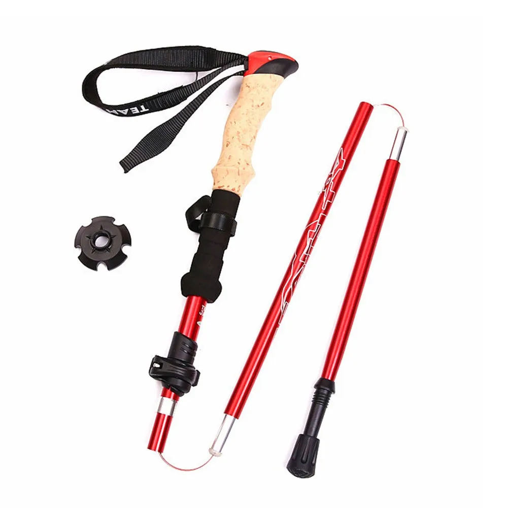 

Trekking Poles 37-135cm Folding Hiking Stick 5 Section EVA Sweat Absorbing Handle Hiking Walking Fold Telescopic Pole