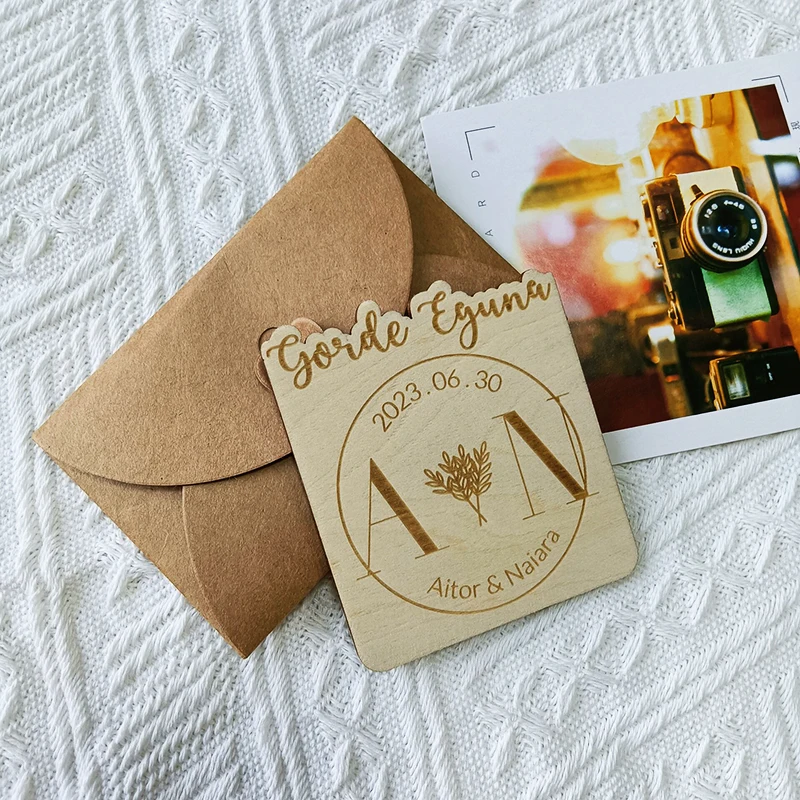 

Personalized Spanish Wedding Laser Cut Save the Date Magnets,Custom wood rustic save the date,party favors gifts
