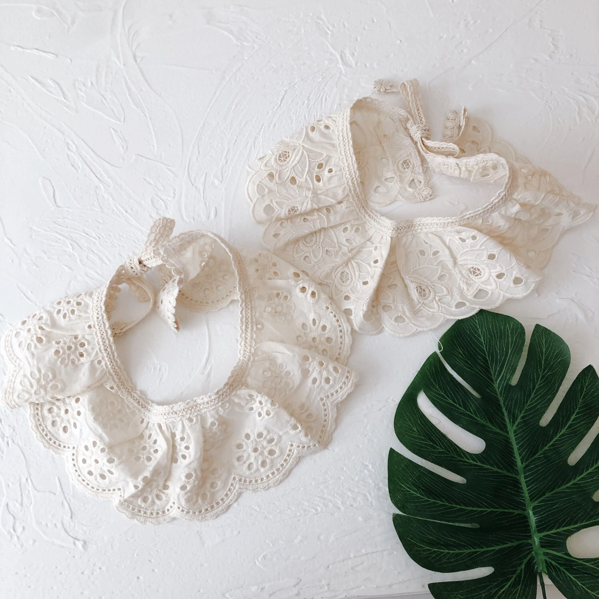 Korean Style Toddler Kids Lace Floral Bibs Cute False Collar Children Clothes Accessiory Pure Color Baby Girls Cotton Shawl | Мать и