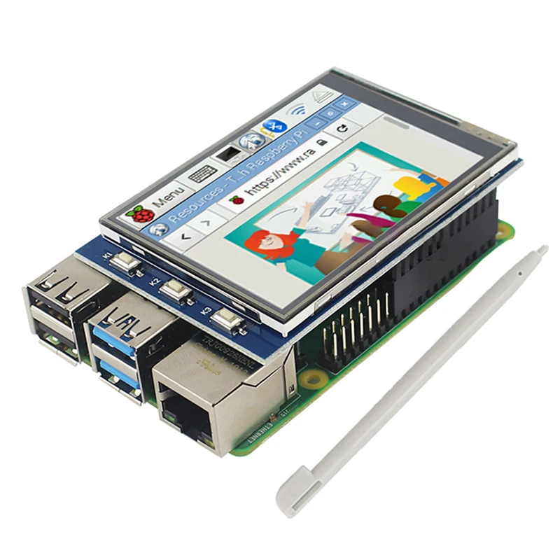 Для Raspberry Pi 4B 3B + 2 8 дюймовый резистивный сенсорный экран 320*240 ЖК TFT SPI дисплей для