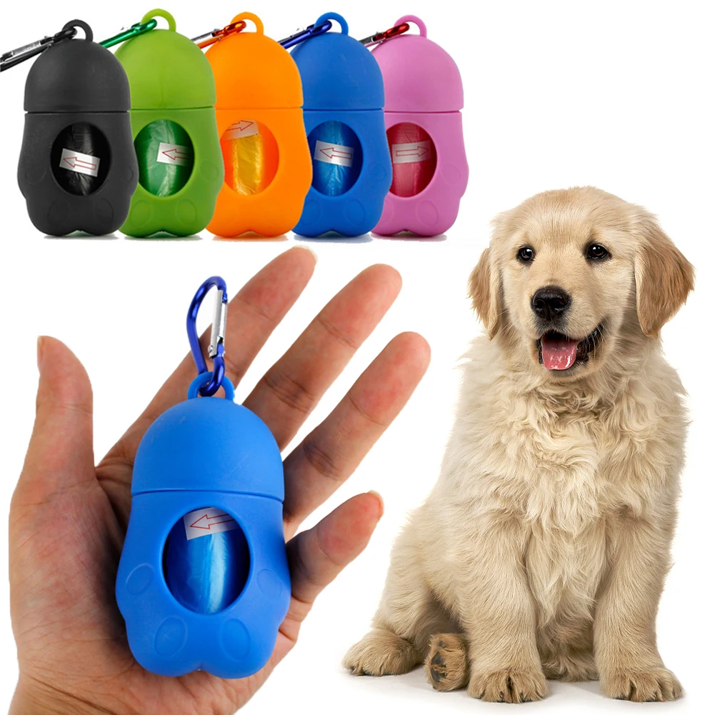 

Pill Shape Pet Dog Poop Bag Dispenser Waste Garbage Bags Carrier with 1 Roll Cat Dog Waste Poop Bag for Dogs Dropship