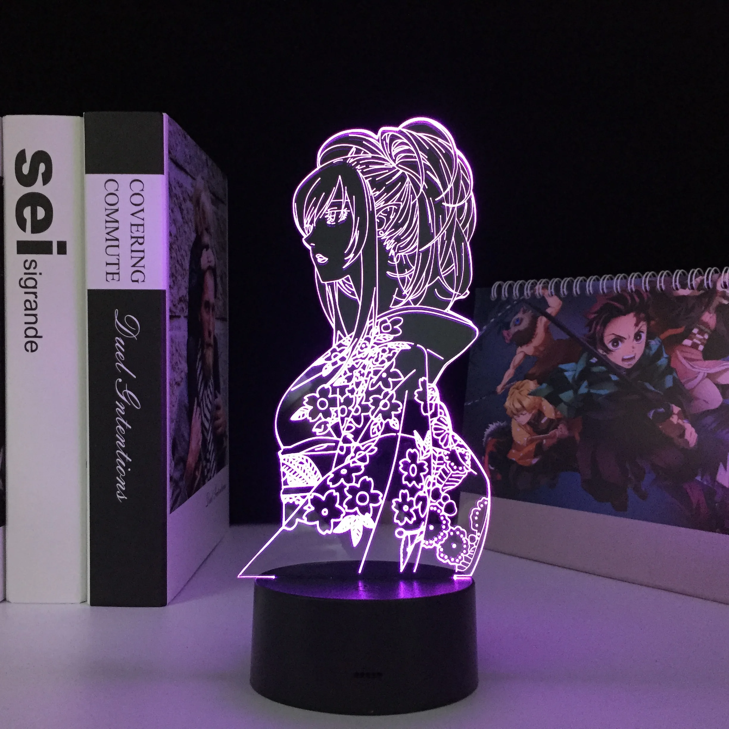 

Anime 3D Lamp Kimono Girl Figure LED Night Light For Bedroom Home Decoration Light Birthday Gift Manga Acrylic Table Lamp