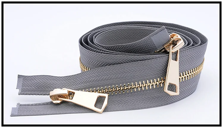 1 шт. Lightgold Open-end Металлические молнии 120 см 5# A Coudre двойные Ползунки молния для шитья пуховика пальто молнии аксессуары A3-11 - Цвет: greygold