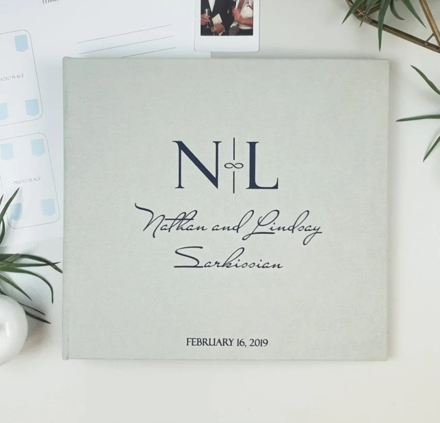 Уникальная светло-серая Свадебная книга для гостей на день рождения