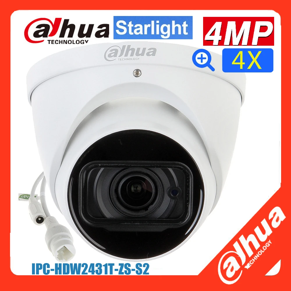 

Мультиязычная Dadua IP-камера 4 МП POE IPC-HDW2431T-ZS-S2 2,7-13,5 мм варифокальный объектив H.265 ИК 60 М звездный свет ночное видение