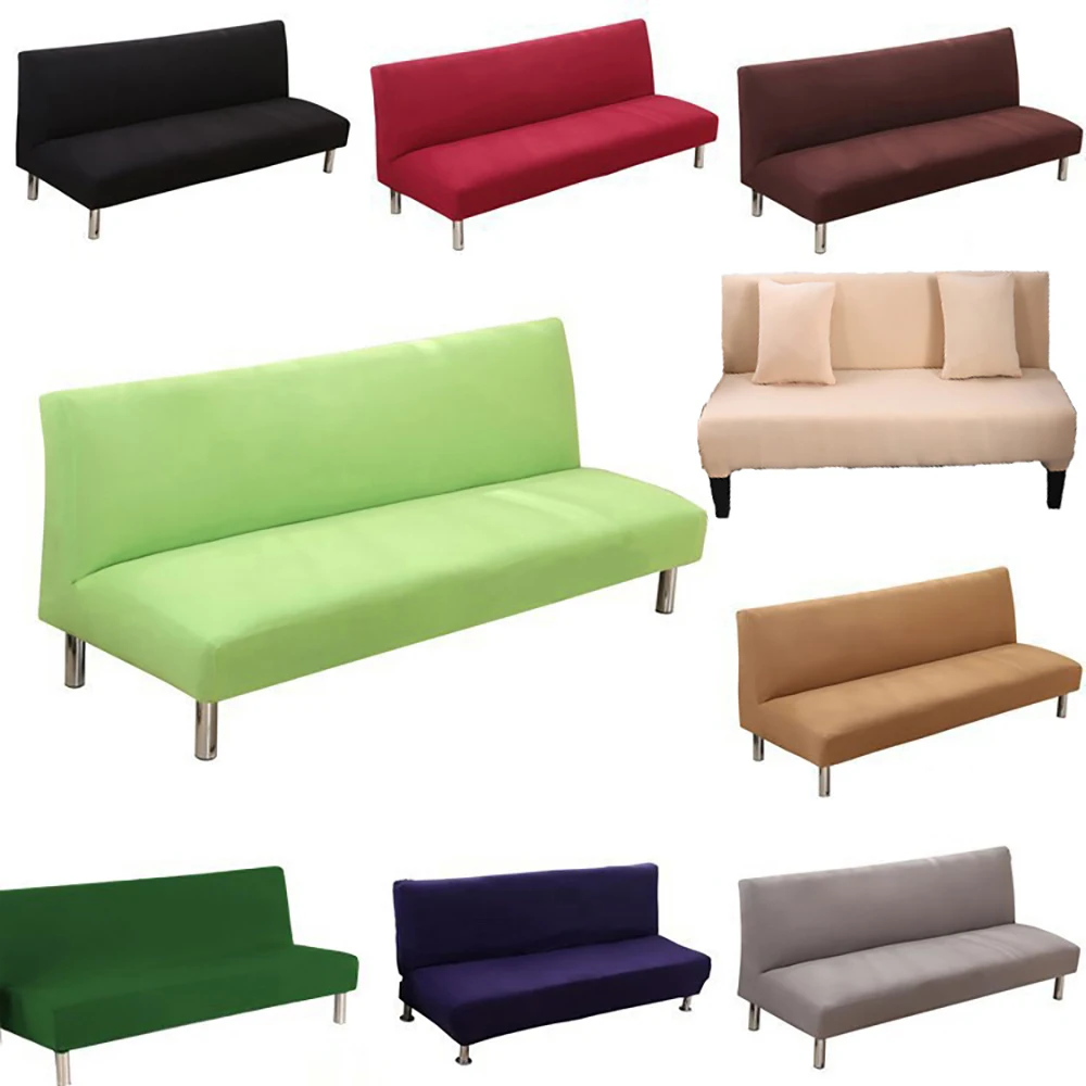 Одноцветный эластичный чехол для дивана кровати универсальные складывающиеся