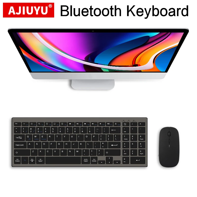 Клавиатура AJIUYU с Bluetooth для Apple iMac Mac MacBook Air Pro ноутбук iPad планшет 2 4G беспроводная