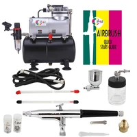 ophir pro 3 tips dual action airbrush gravity paint gun compressor tank kit 0 2mm 0 3mm 0 5mm for tattoo tanning hobby ac090074