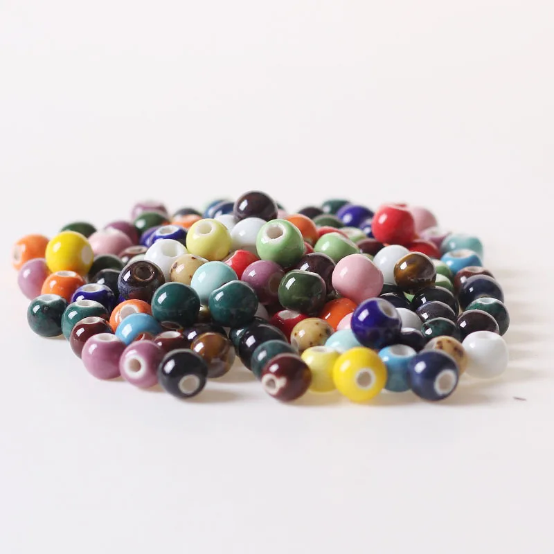 

missxiang 8mm diy ceramic candy mixed color scattered beads student female hand woven material ceramic beads for jewelry making